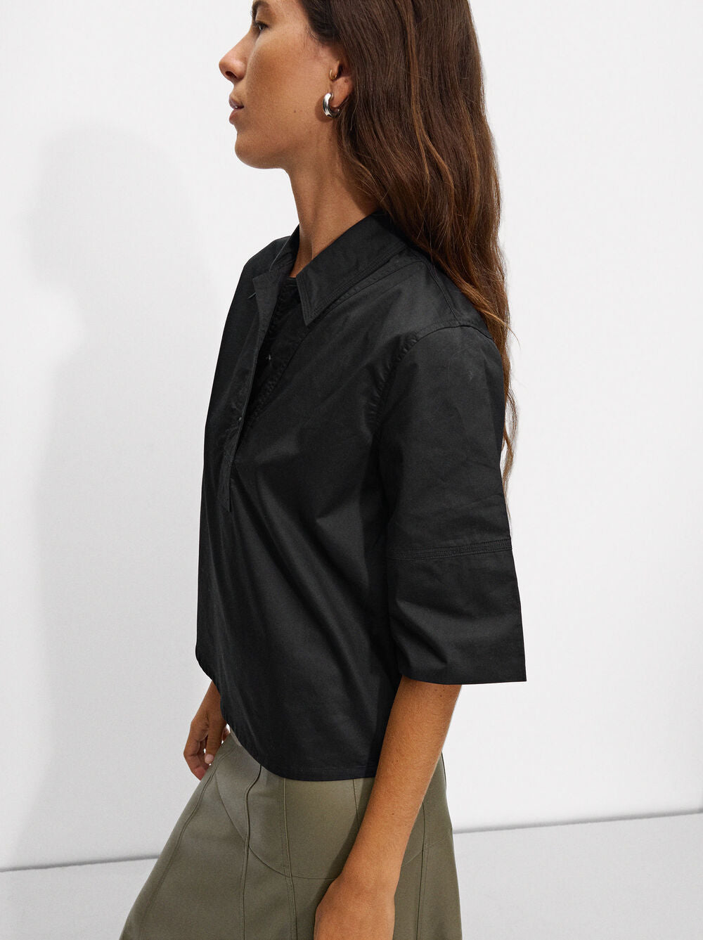 Camisa De Algodón Cuello Polo