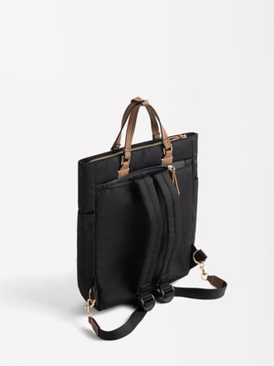 Mochila De Nylon Con Colgante