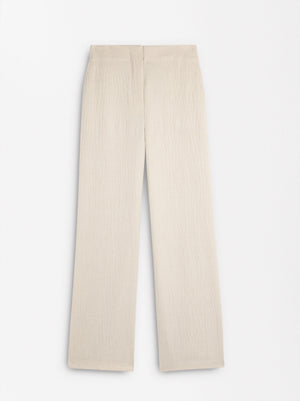 Pantalón fluido con efecto arrugado
