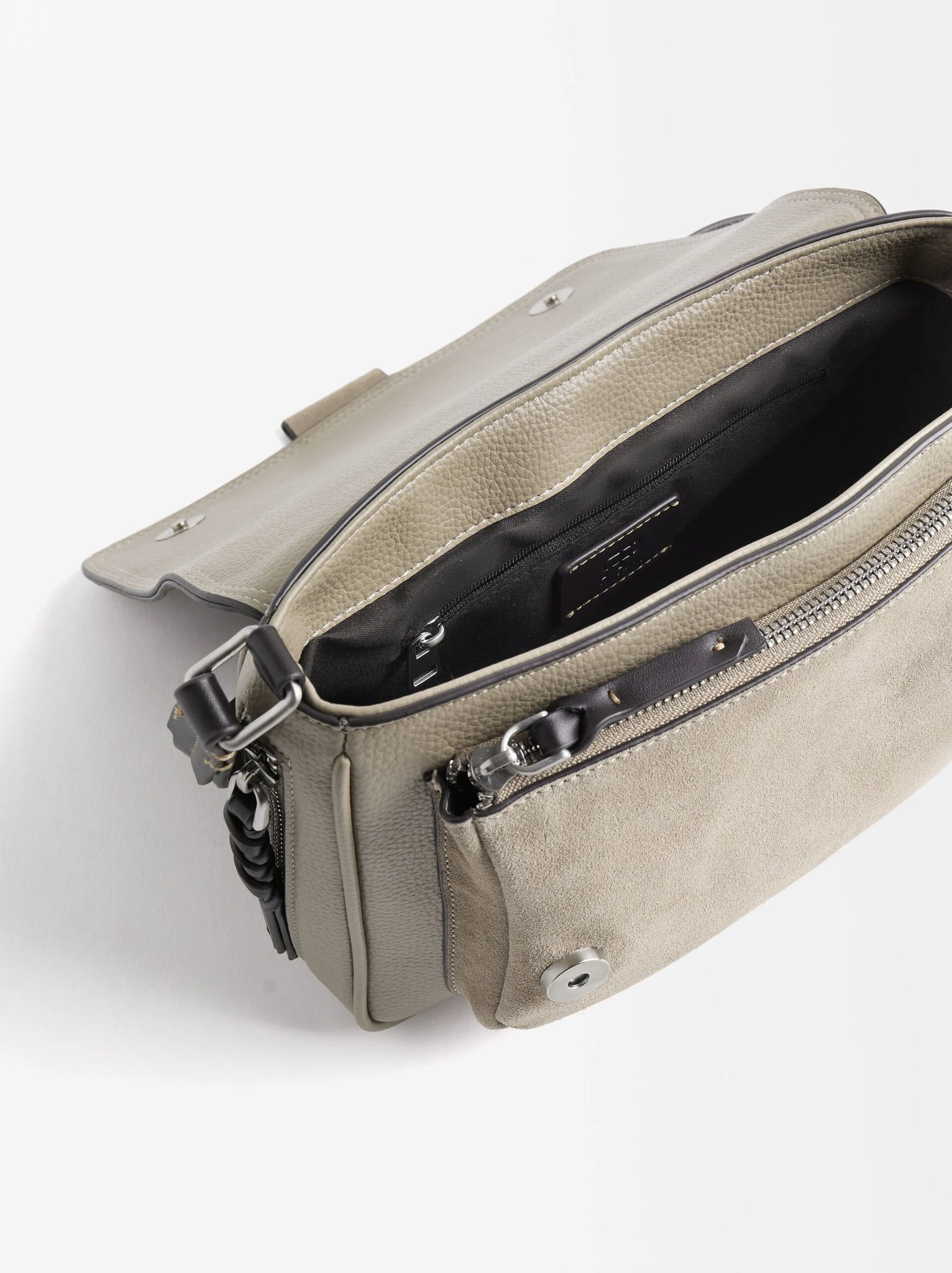 Bolso Bandolera Con Piel