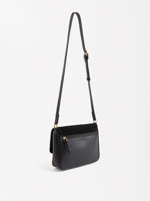 Bolso Bandolera Con Piel