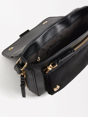 Bolso Bandolera Con Piel
