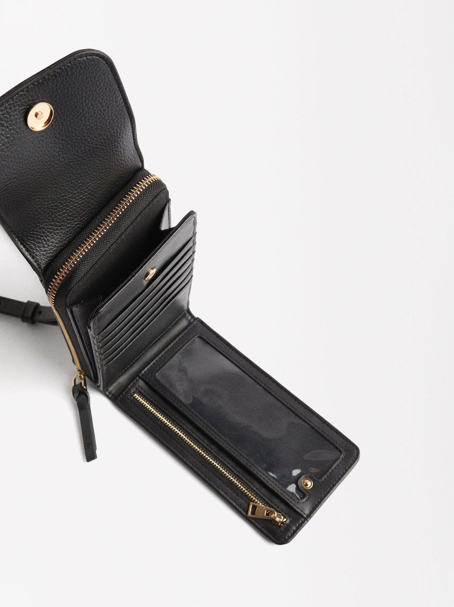 Bolso Para Móvil De Piel Con Cierre De Solapa