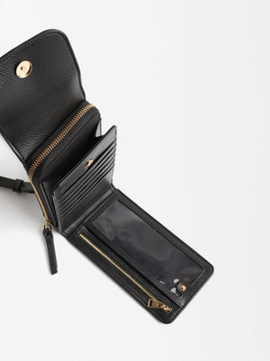 Bolso Para Móvil De Piel Con Cierre De Solapa