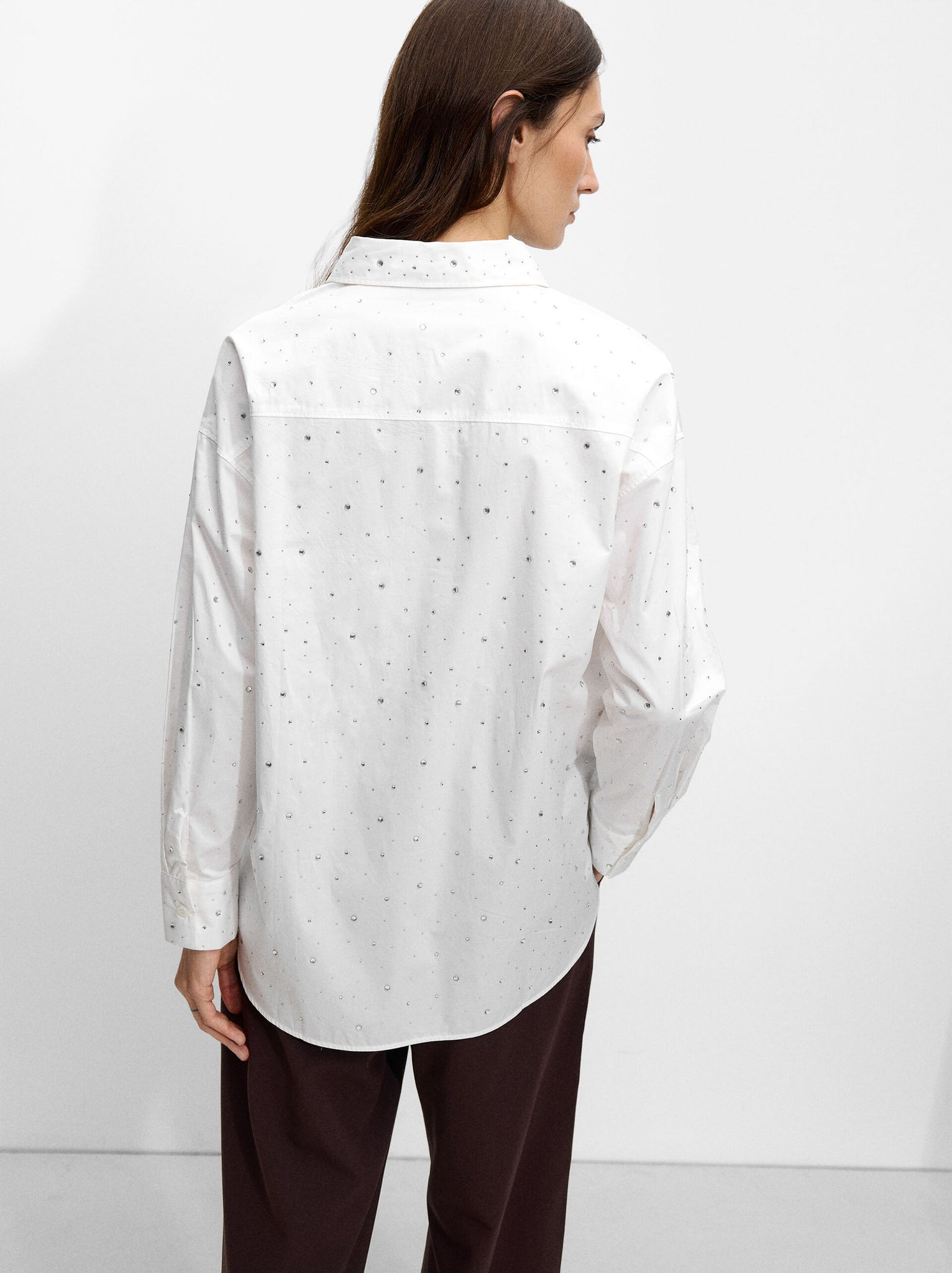 Camisa 100% Algodón Con Strass