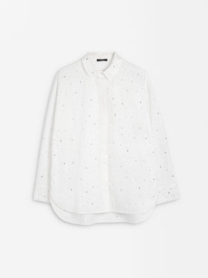Camisa 100% Algodón Con Strass