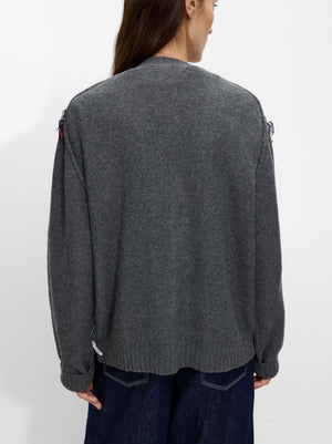 Cárdigan Jacquard Con Bordado