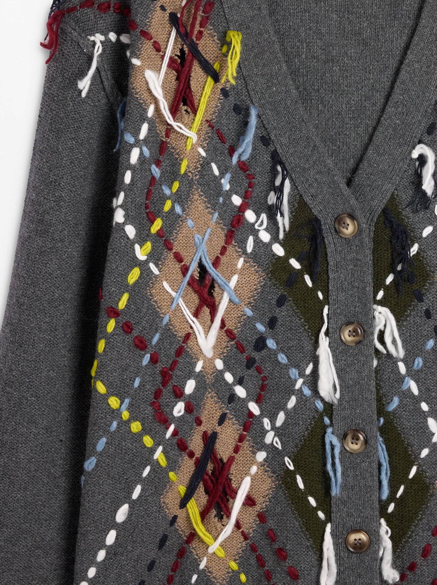 Cárdigan Jacquard Con Bordado