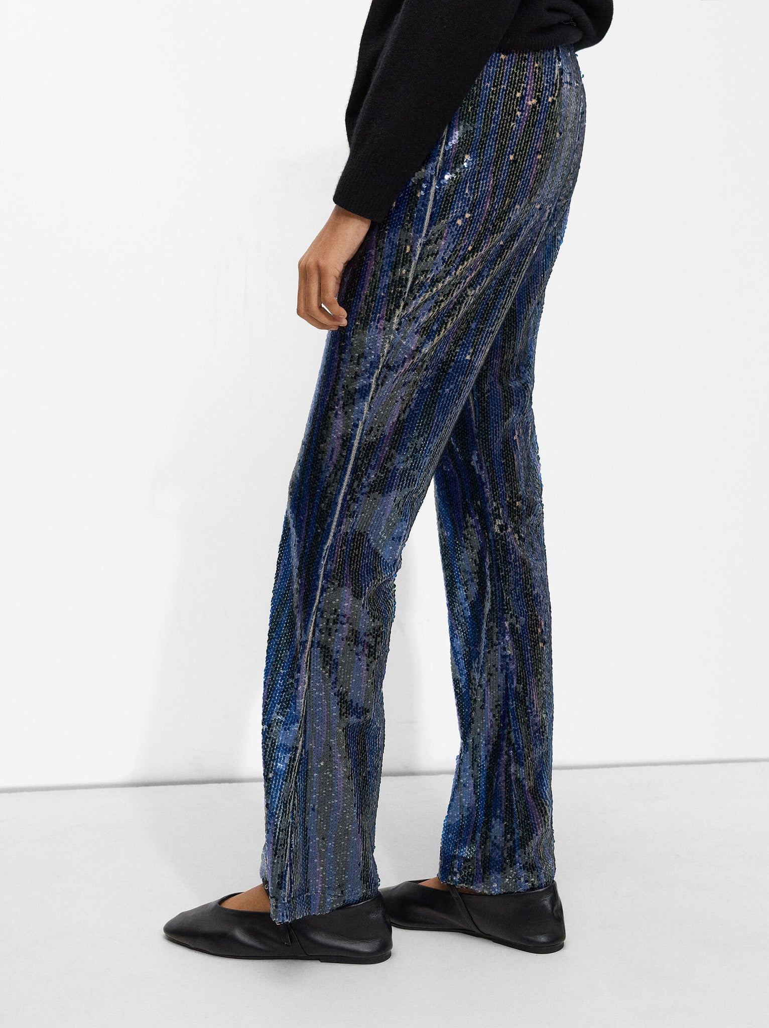 Pantalón Flare Con Lentejuelas