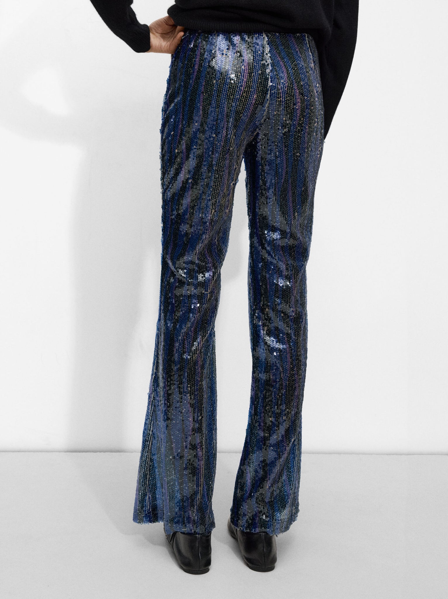 Pantalón Flare Con Lentejuelas