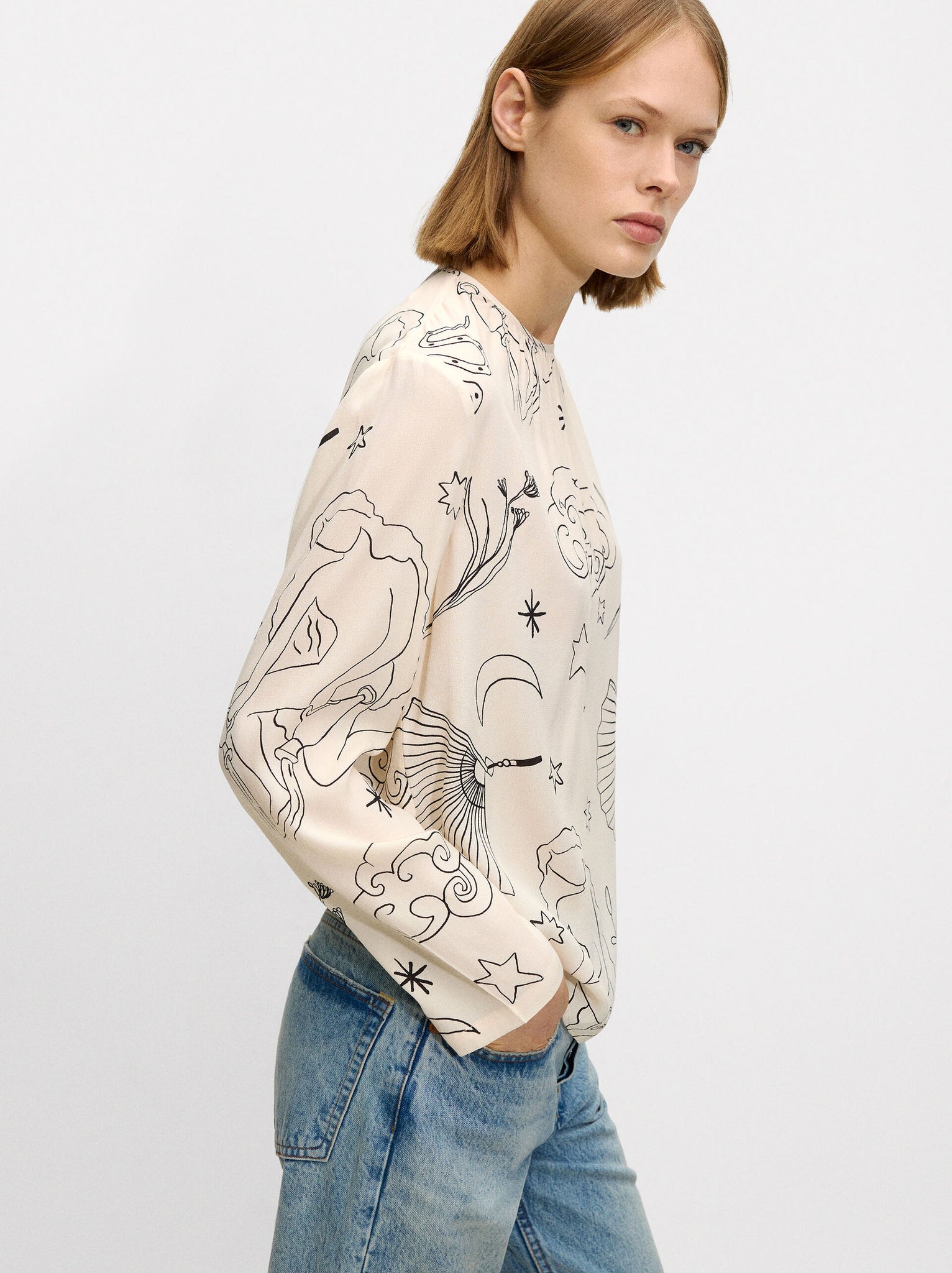 Camisa Estampada De Manga Larga