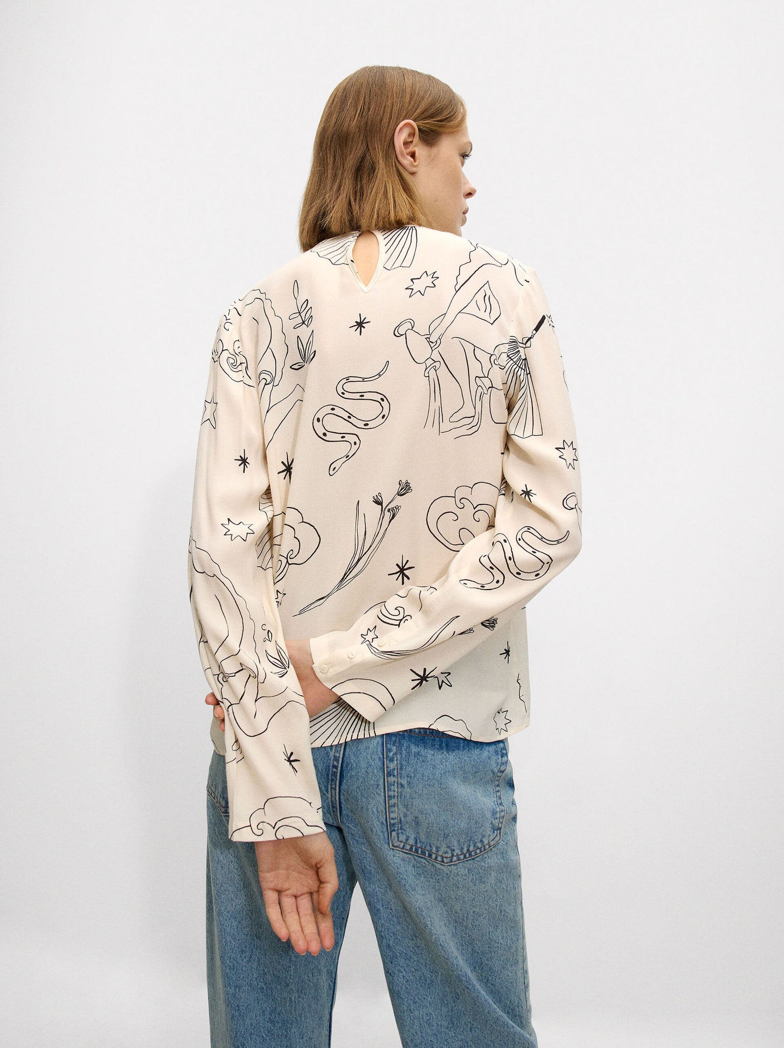 Camisa Estampada De Manga Larga
