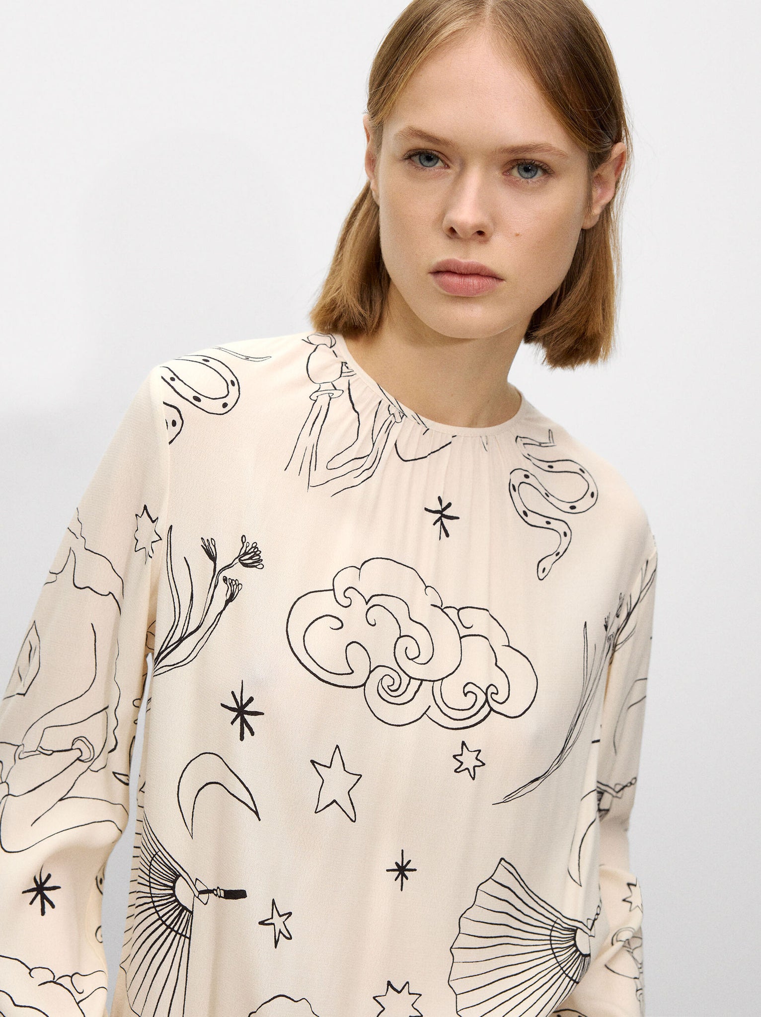 Camisa Estampada De Manga Larga