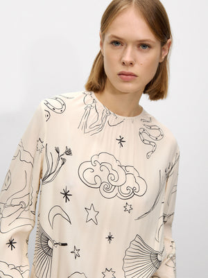 Camisa Estampada De Manga Larga