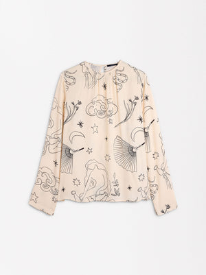 Camisa Estampada De Manga Larga