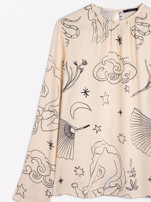 Camisa Estampada De Manga Larga