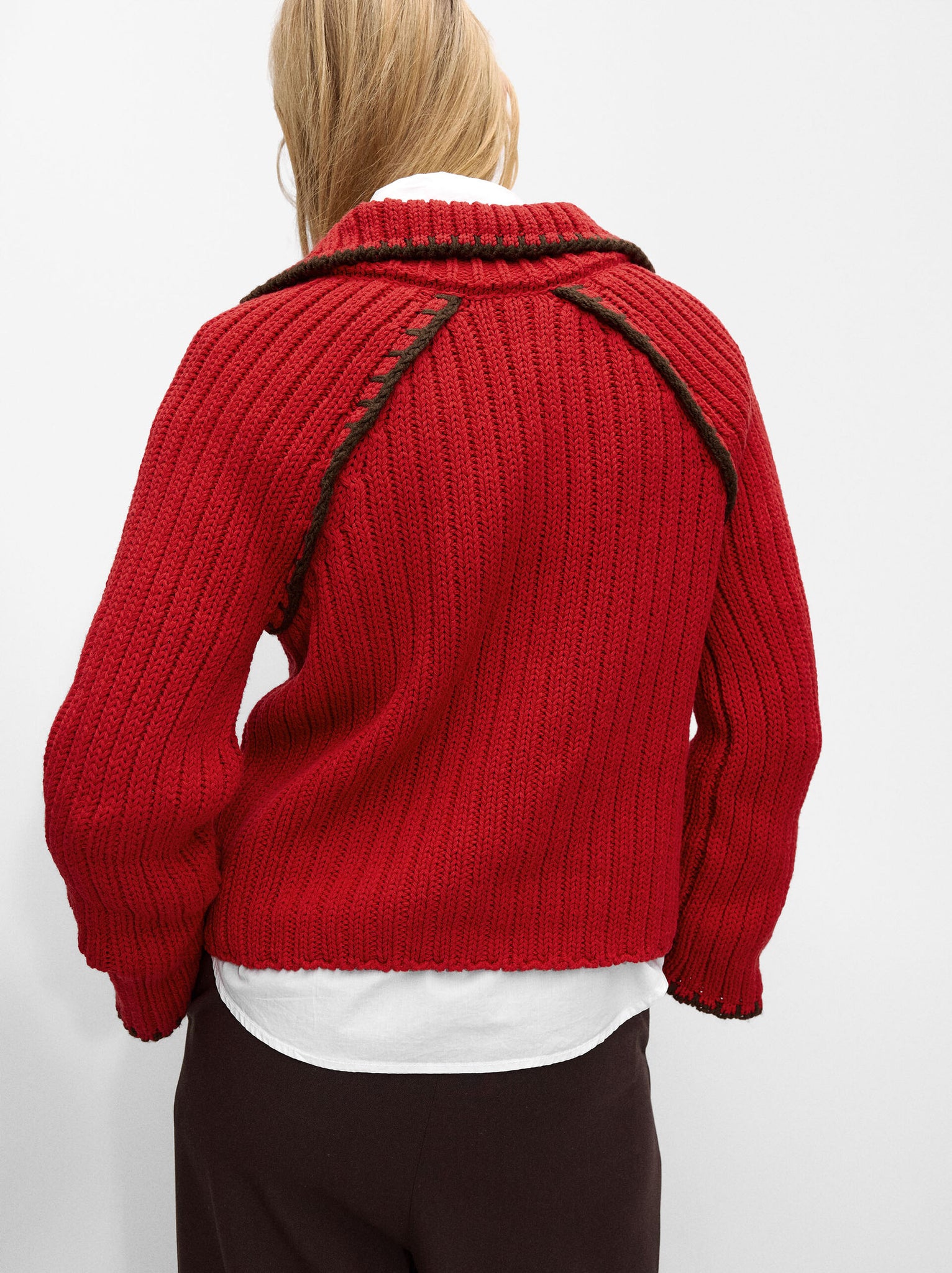 Jersey De Punto Con Pespuntes