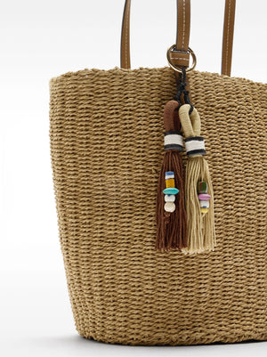 Bolso hombro efecto rafia