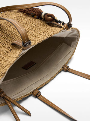 Bolso hombro efecto rafia