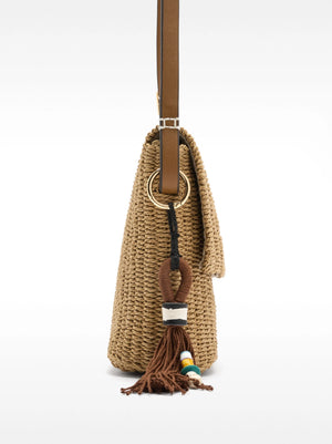 Bolso de bandolera efecto rafia