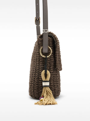 Bolso de bandolera efecto rafia