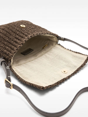 Bolso de bandolera efecto rafia