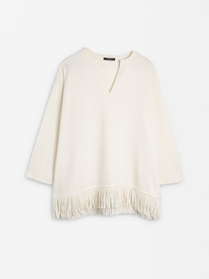 Poncho De Punto Con Flecos