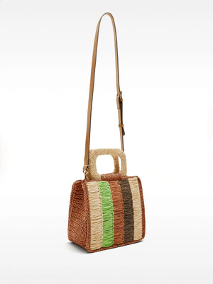 Bolso tote multicolor con efecto rafia
