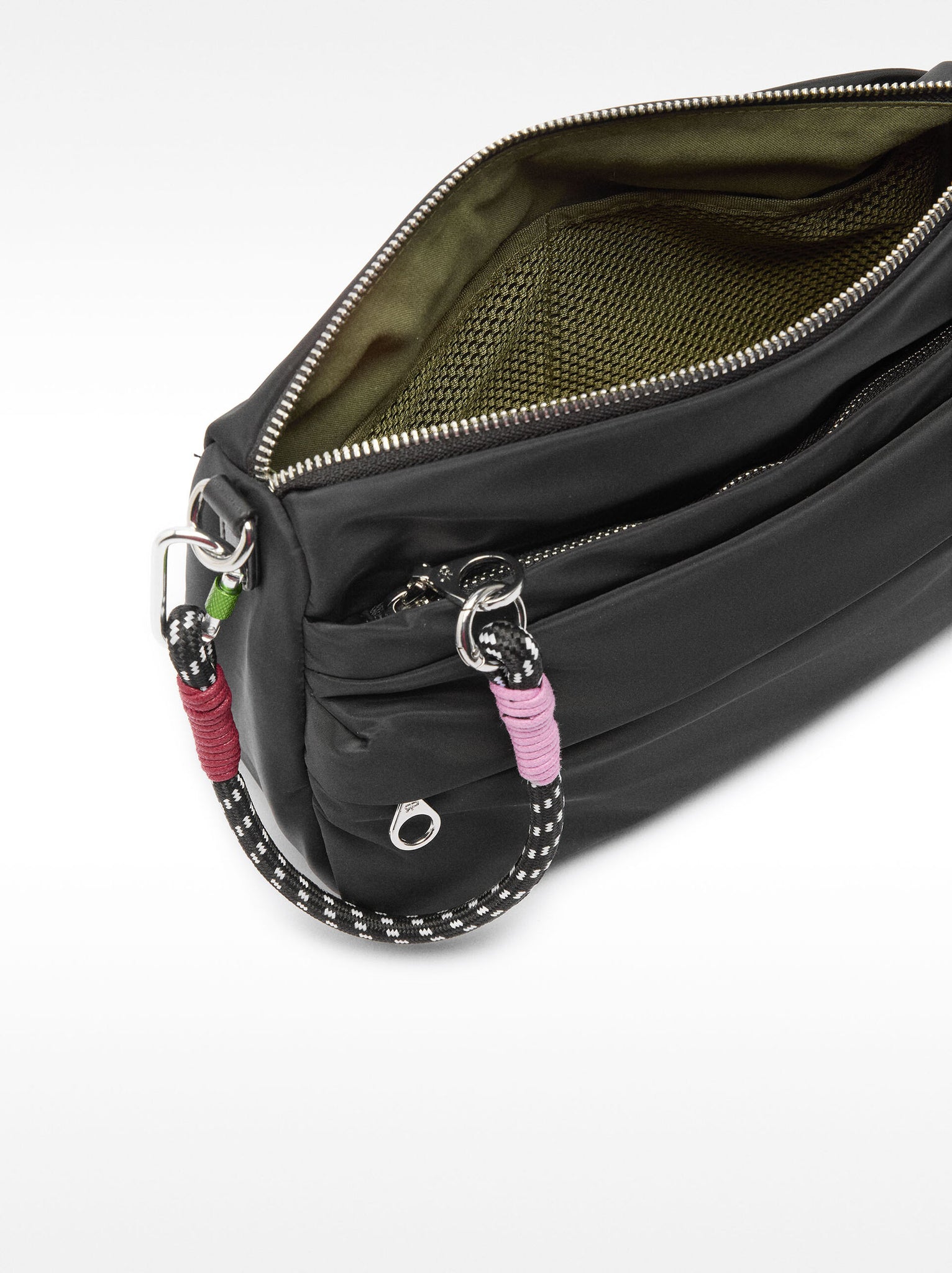 Bolso bandolera de nylon con bolsillo exterior