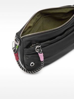 Bolso bandolera de nylon con bolsillo exterior