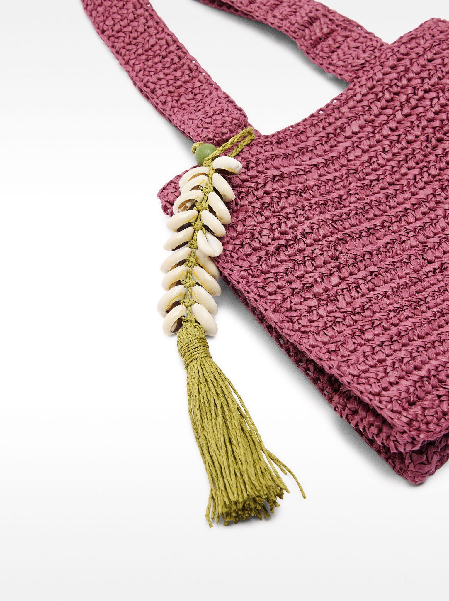 Bolso tote efecto rafia con detalle