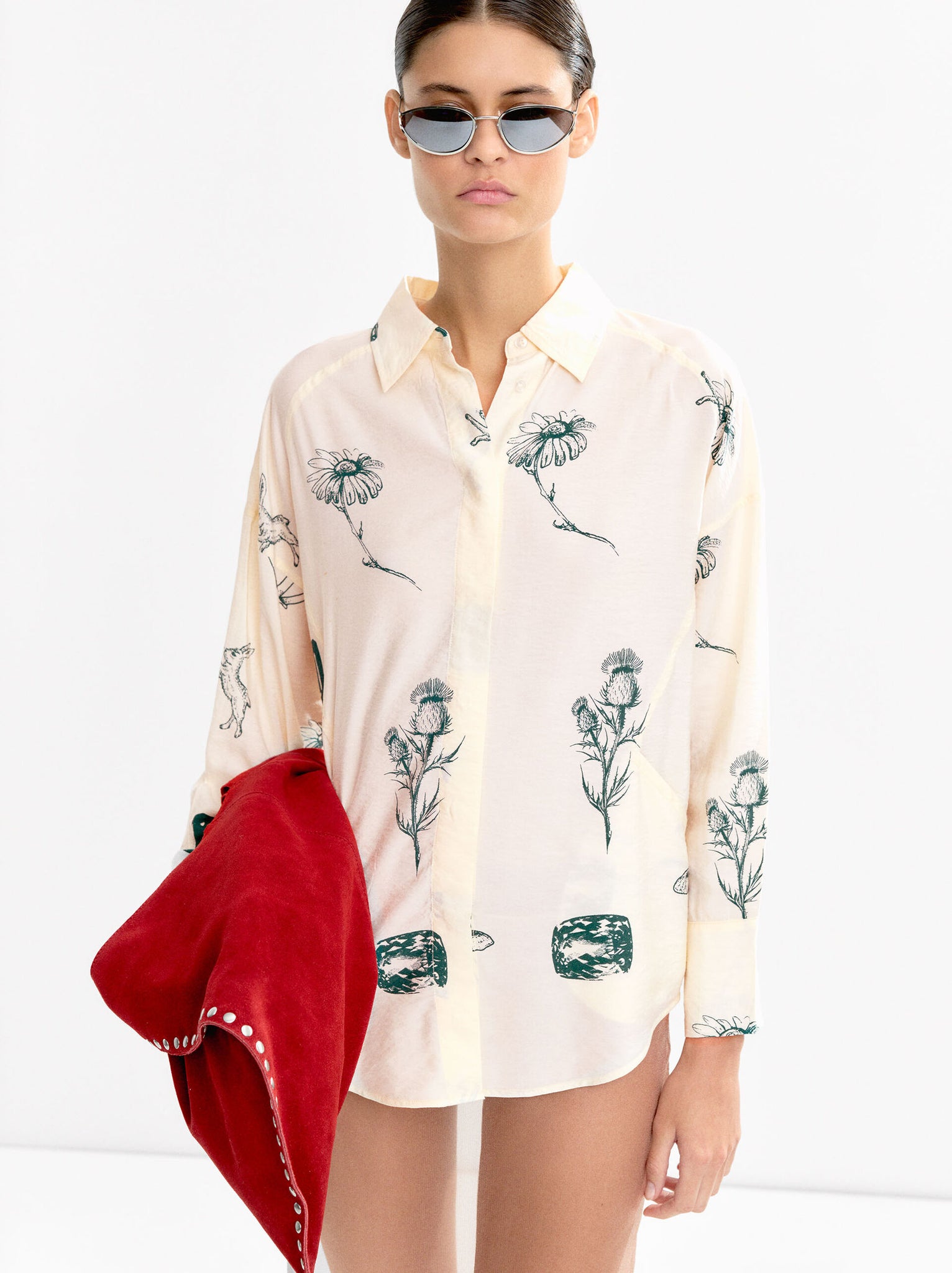 Camisa estampada de manga larga
