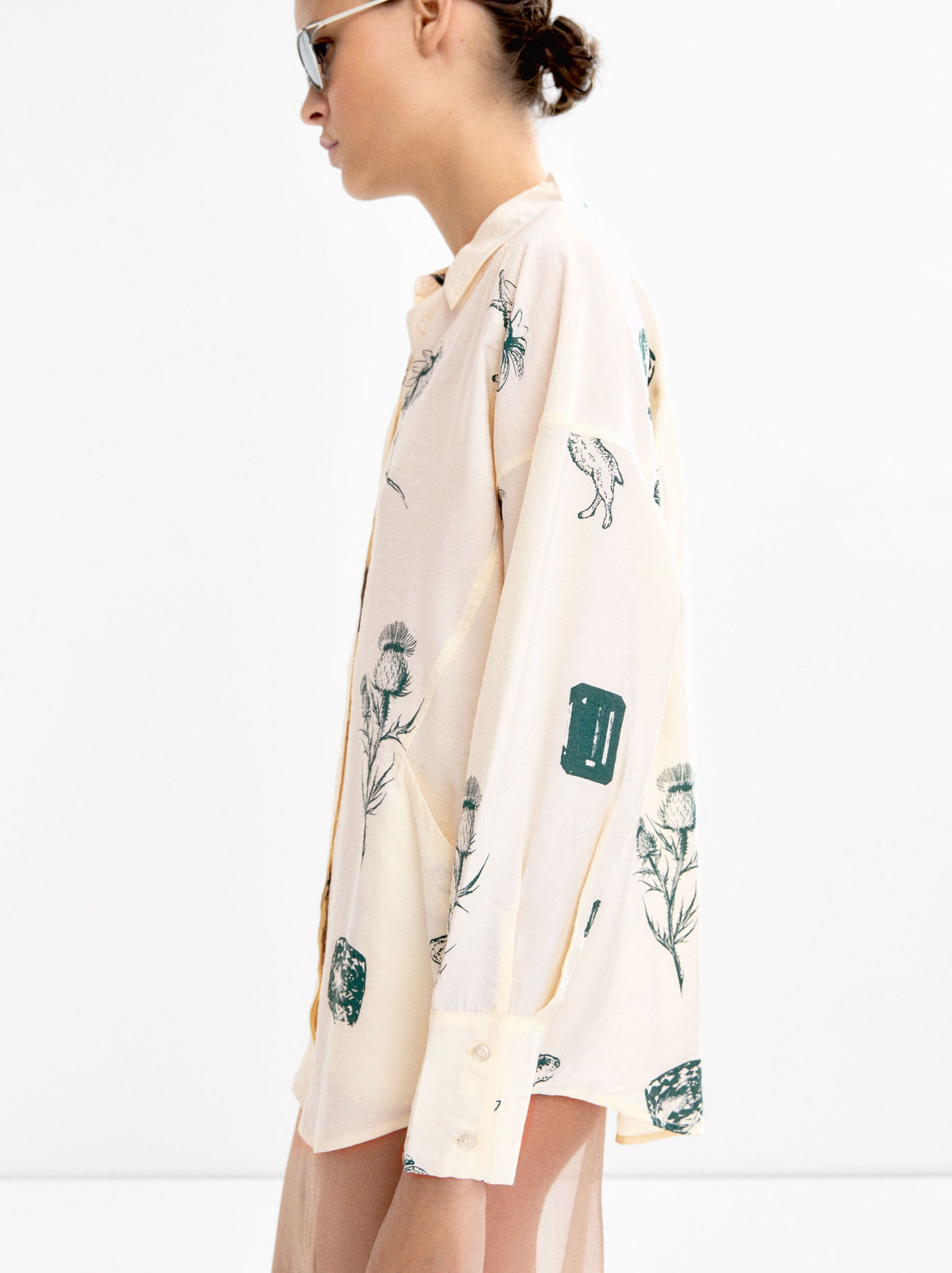 Camisa estampada de manga larga