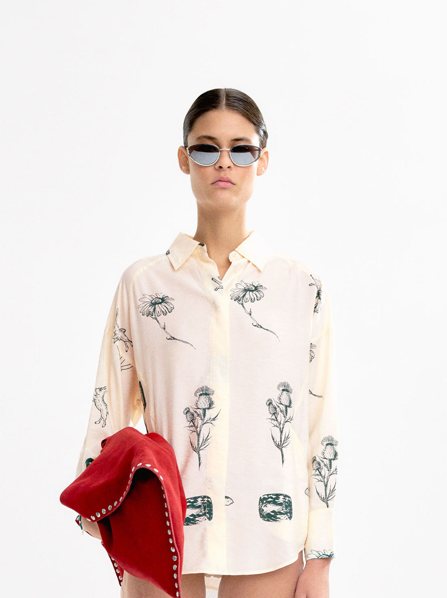 Camisa estampada de manga larga