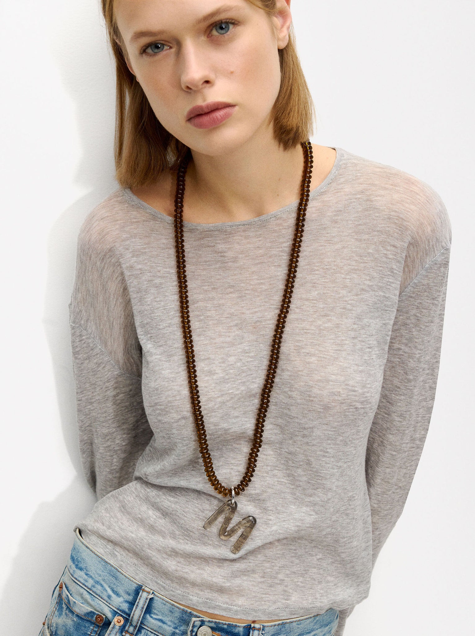 Collar largo transparente