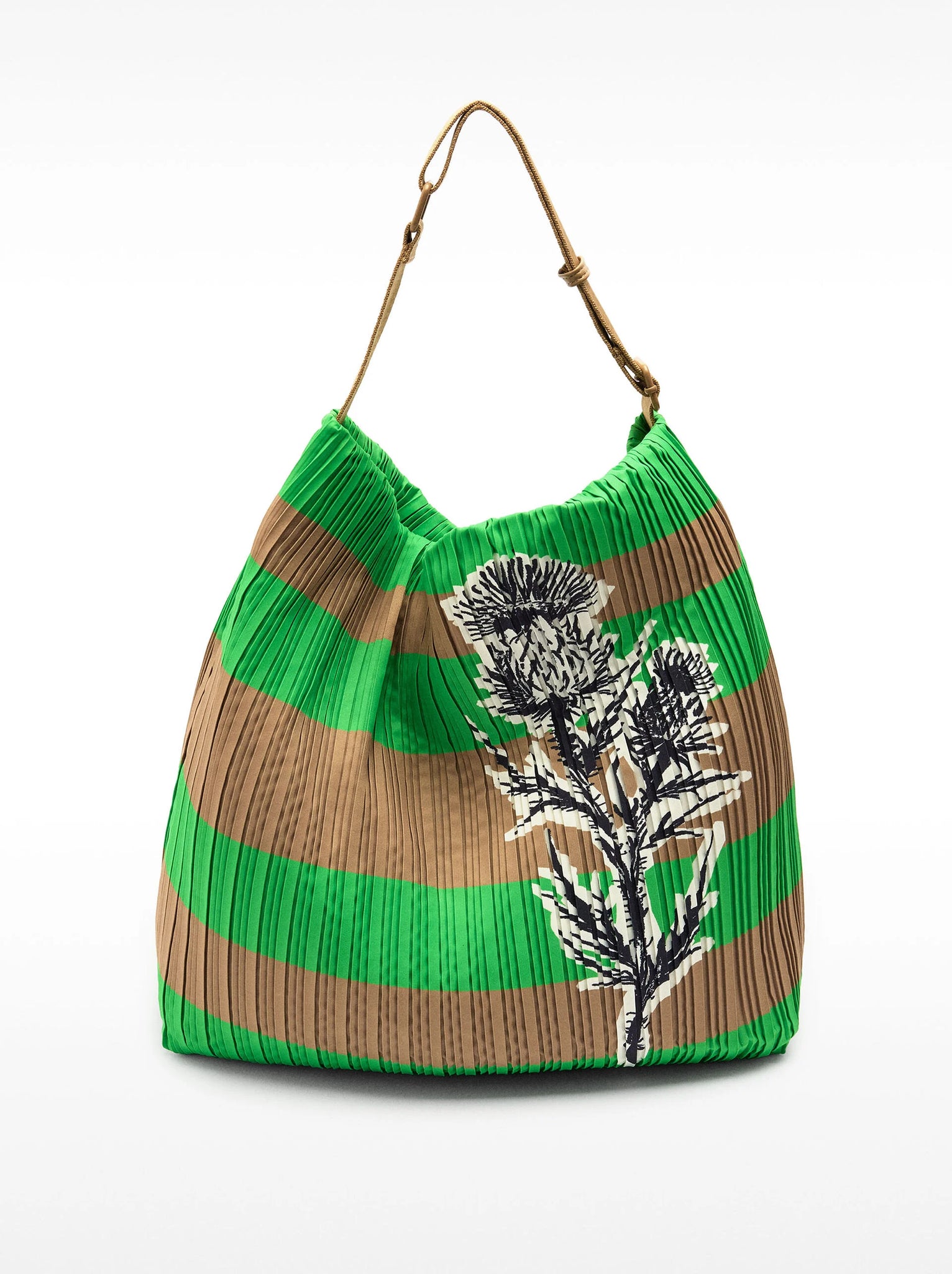 Bolso de hombro de nailon a rayas