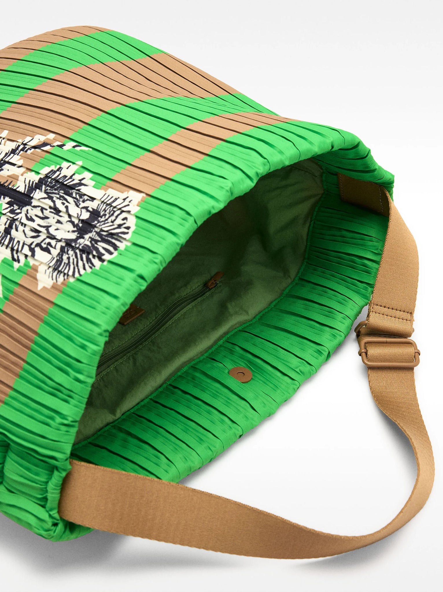 Bolso de hombro de nailon a rayas