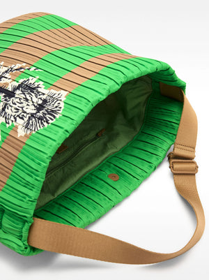 Bolso de hombro de nailon a rayas
