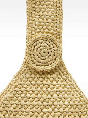 Bolso de hombro efecto rafia con detalle lateral