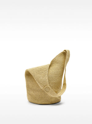 Bolso de hombro efecto rafia con detalle lateral