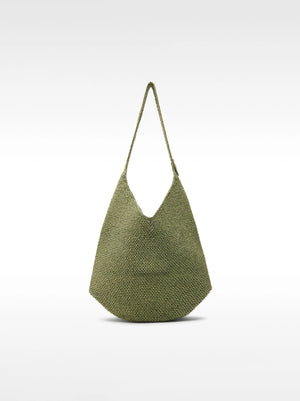 Bolso de hombro efecto rafia con detalle lateral
