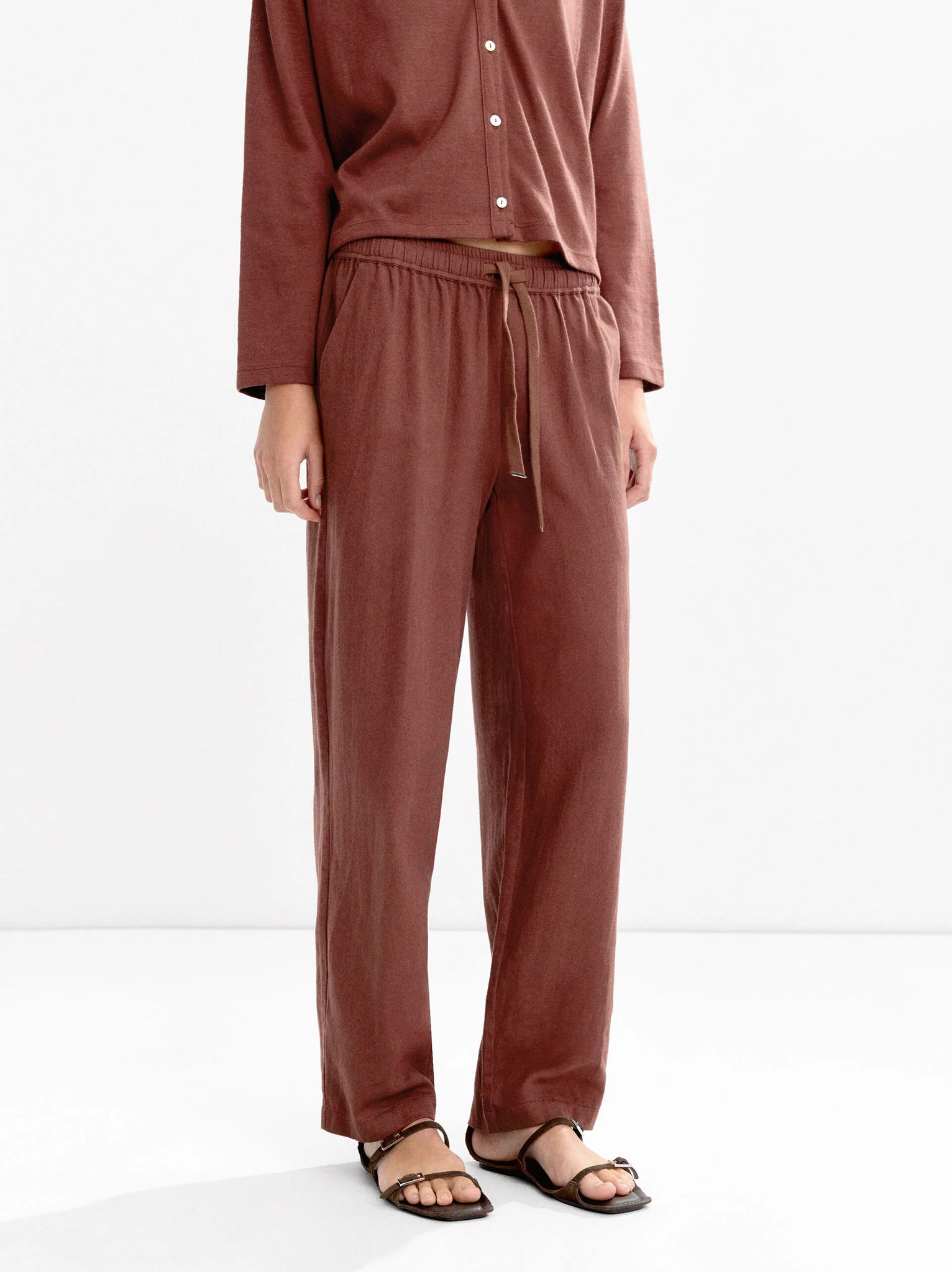 Pantalón de algodón con cordón ajustable