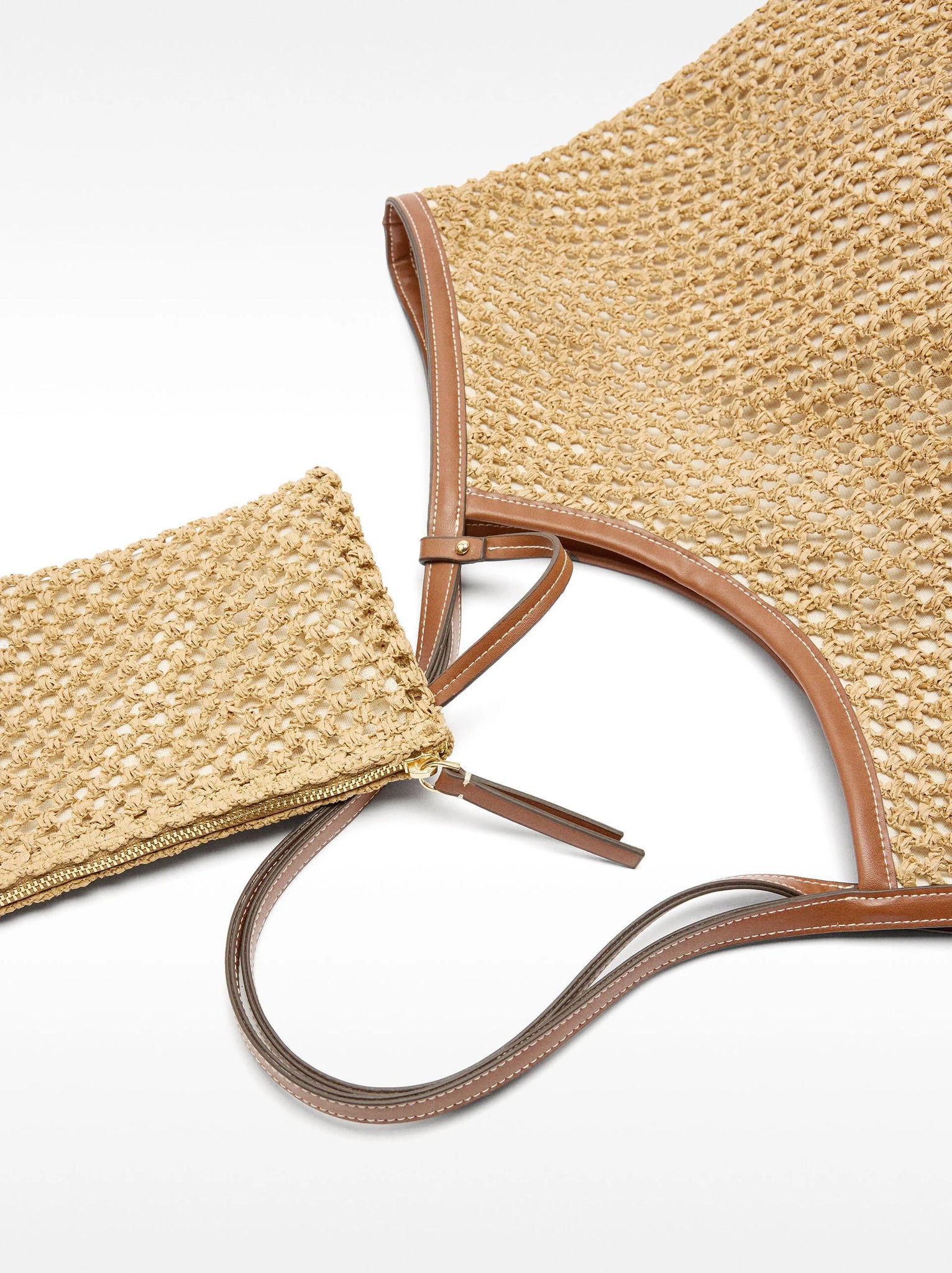 Bolso shopper efecto rafia