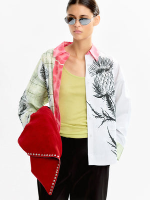 Camisa de algodón con estampado a contraste