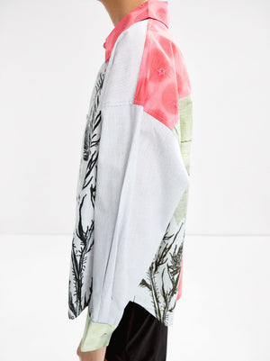 Camisa de algodón con estampado a contraste