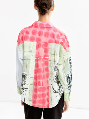 Camisa de algodón con estampado a contraste