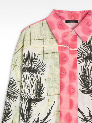 Camisa de algodón con estampado a contraste