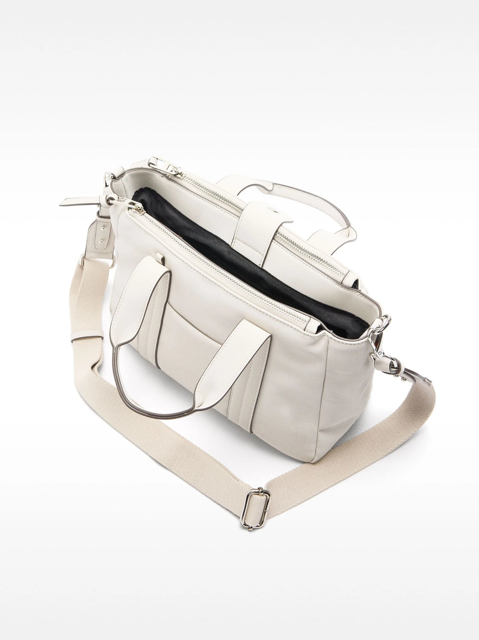 Bolso tote de efecto nylon con asa bandolera
