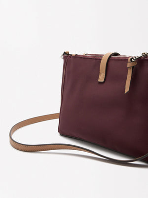 Bolso de hombro de efecto nylon