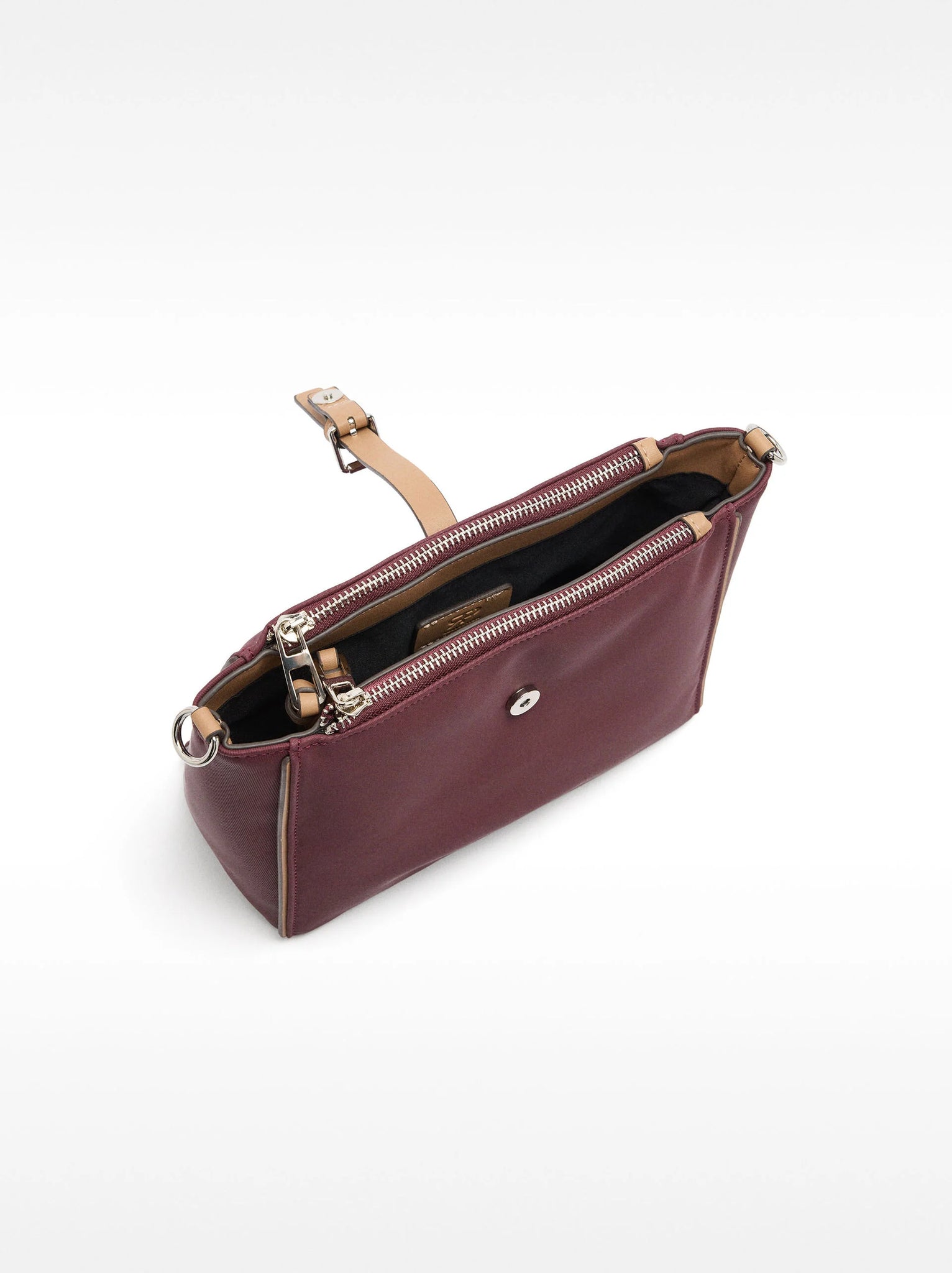 Bolso de hombro de efecto nylon